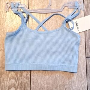 Brand New George Girls Sky Blue Seamless Strappy Bralette. Various Sizes